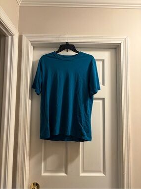 Lands' End Teal Crew Neck Short Sleeve Tee